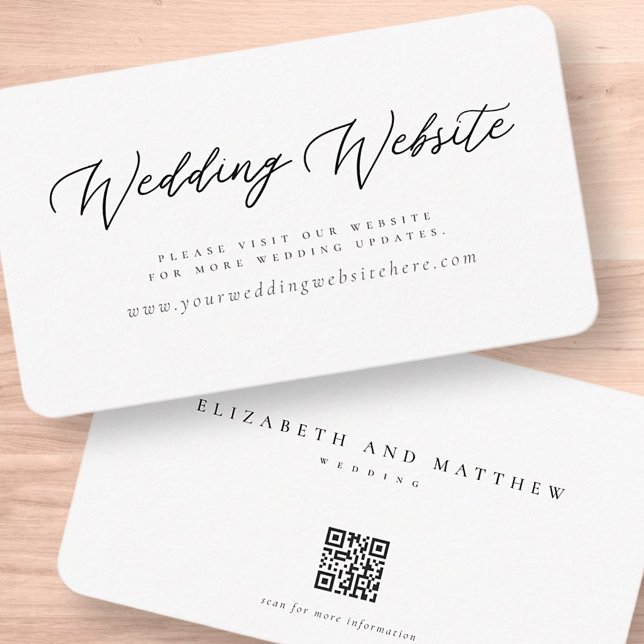Modern Minimalist Elegant Chic Wedding Website Enclosure Card (Creator Uploaded)