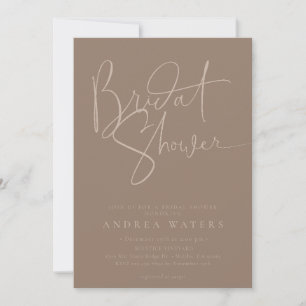 Modern Minimalist Elegant Classic Bridal Shower Invitation