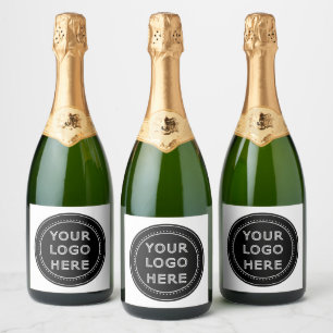 Modern, Minimalist,Elegant & editable Paper Napkin Sparkling Wine Label