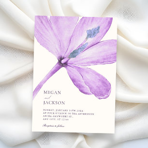 Modern minimalist elegant flower petal wedding invitation