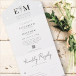 Modern Minimalist Elegant Foliage QR Code Wedding All In One Invitation<br><div class="desc">Composed of  cursive script and serif typography. These elements are modern,  simple,  and chic.

This is designed by White Paper Birch Co. exclusive for Zazzle.

Available here:
http://www.zazzle.com/store/whitepaperbirch</div>