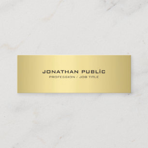 Modern Minimalist Elegant Gold Look Simple Plain Mini Business Card