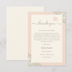 Modern Minimalist Elegant Grad Thank You Card