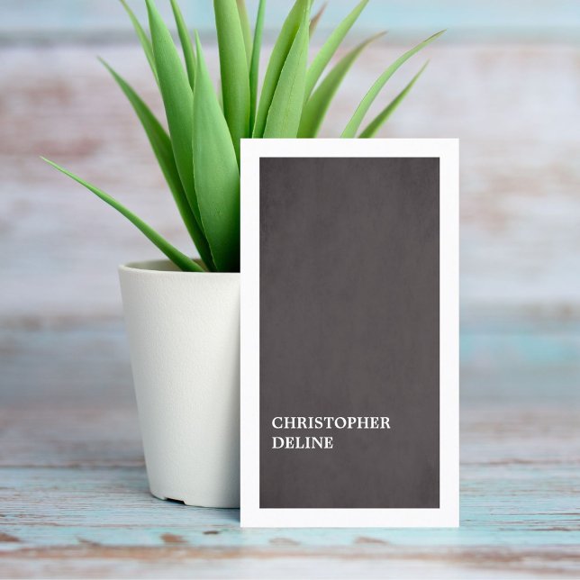 Modern Minimalist Elegant Grey White Consultant Business Card (Creator Uploaded)