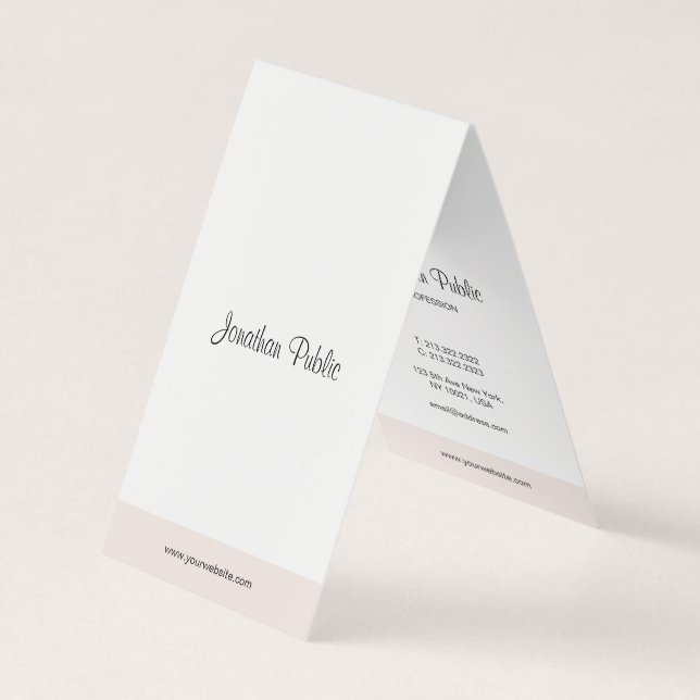 Modern Minimalist Elegant Hand Script Professional Business Card (Front)