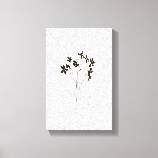Modern minimalist elegant line drawing flowers canvas print (Front)