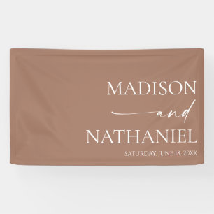 Modern Minimalist Elegant Mocha Mousse Wedding Banner