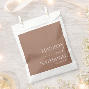 Modern Minimalist Elegant Mocha Mousse Wedding Favour Bag