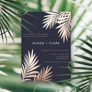 Modern Minimalist Elegant Palm Fronds Wedding