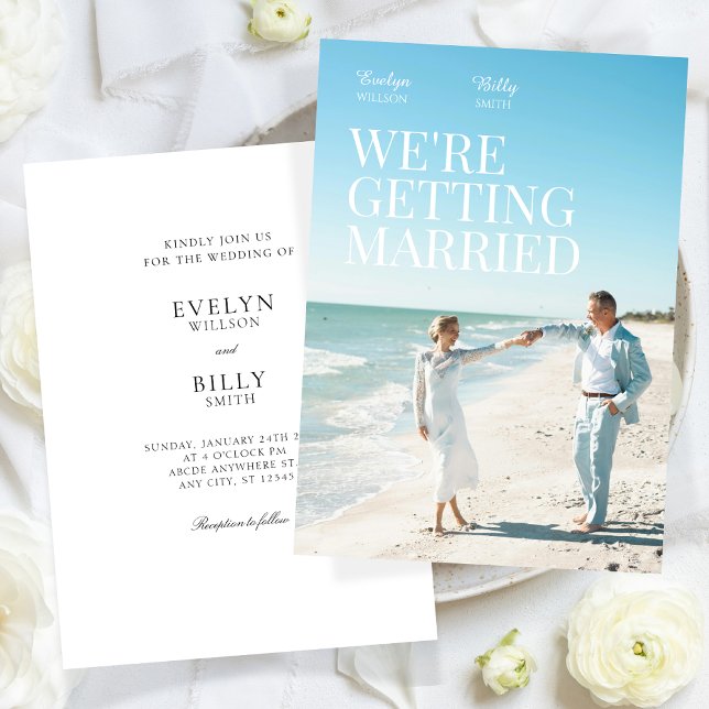 Modern minimalist elegant photo wedding  invitation (Creator Uploaded)