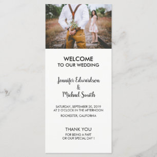 Modern minimalist elegant photo wedding program