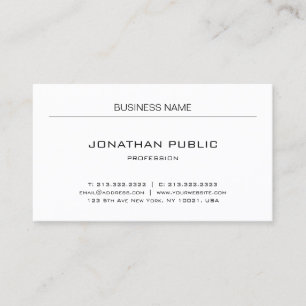 Modern Minimalist Elegant Plain Professional Business Card