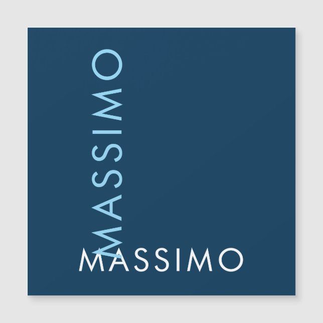 Modern Minimalist Elegant Plain Prussian Blue Name (Front)