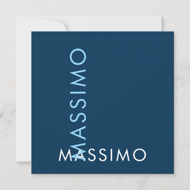 Modern Minimalist Elegant Plain Prussian Blue Name Card (Front)