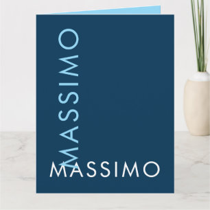 Modern Minimalist Elegant Plain Prussian Blue Name Card