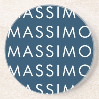 Modern Minimalist Elegant Plain Prussian Blue Name Coaster