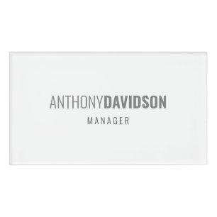 Modern Minimalist Elegant Professional Name Tag