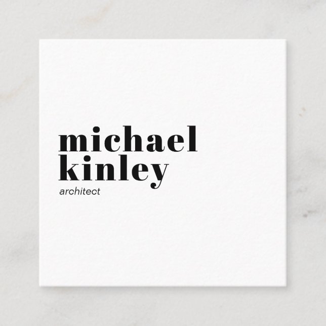 Modern minimalist elegant professional networking square business card (Front)