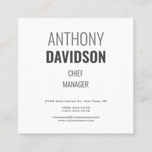 Modern Minimalist Elegant Professional Square Business Card