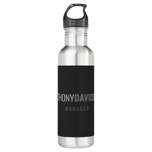 Modern Minimalist Elegant Professional Your Name 710 Ml Water Bottle (Front)