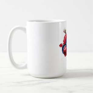 Modern minimalist elegant Red and Blue Rose Art Coffee Mug