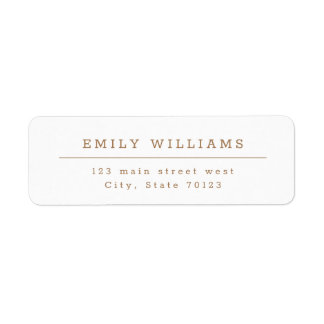 Modern Minimalist Elegant Return Address Label Tan