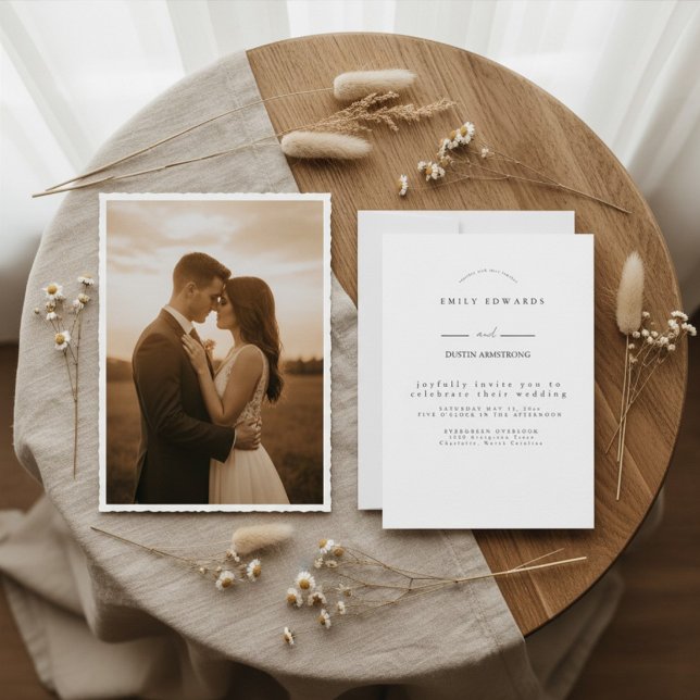 Modern Minimalist Elegant Script Names Wedding Invitation (Creator Uploaded)