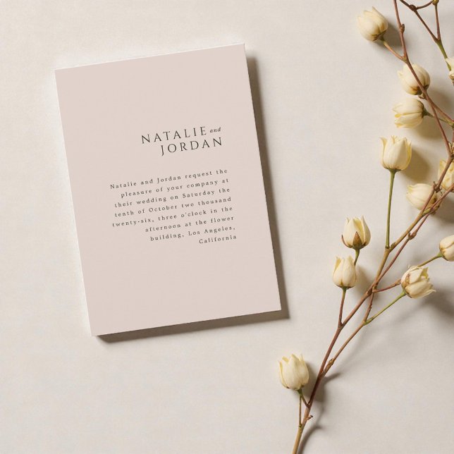 Modern Minimalist Elegant Simple Champagne Wedding Invitation (Modern Minimalist Elegant Simple Champagne Wedding Invitation)