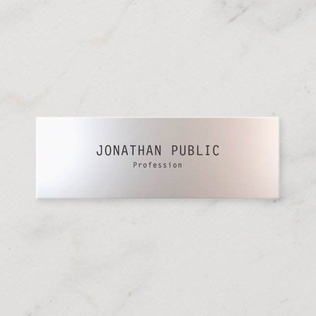 Modern Minimalist Elegant Simple Design Template Mini Business Card (Front)