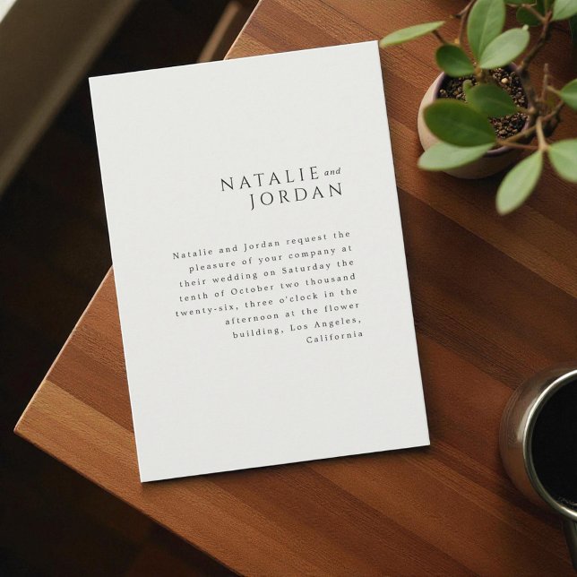 Modern Minimalist Elegant Simple Ivory Wedding Invitation (Modern Minimalist Elegant Simple Ivory Wedding Invitation)