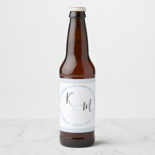 Modern Minimalist 🤵 Elegant Simple Wedding  Beer Bottle Label