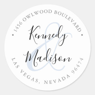 Modern Minimalist 🤵 Elegant Simple Wedding Classic Round Sticker