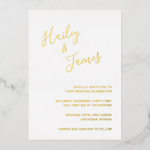 Modern Minimalist Elegant Simple Wedding Gold