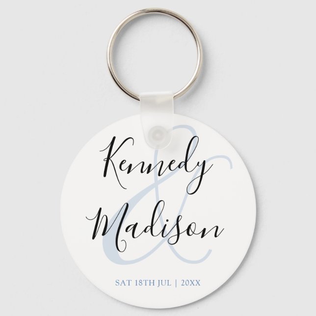 Modern Minimalist 🤵 Elegant Simple Wedding  Keychain (Front)
