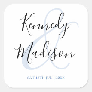 Modern Minimalist 🤵 Elegant Simple Wedding Square Sticker