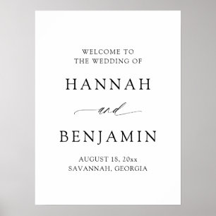 Modern Minimalist Elegant Simple Wedding Welcome Poster