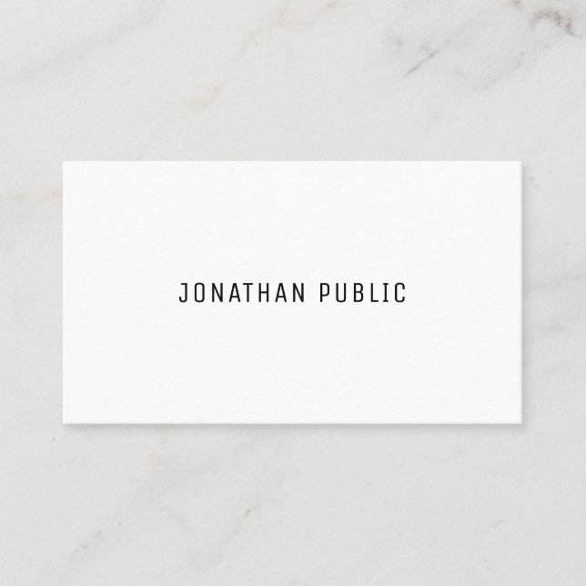 Modern Minimalist Elegant Trendy Simple Template Business Card (Front)