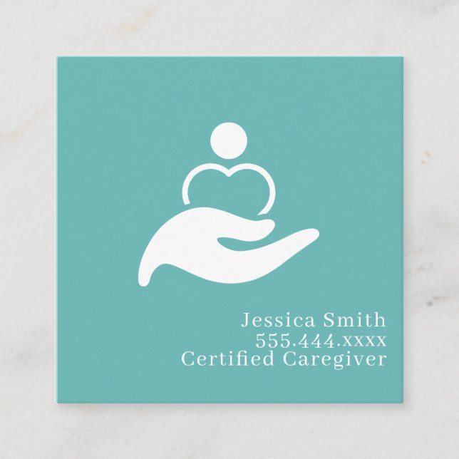 Modern Minimalist Elegant Typography Professional  Square Business Card (Front)