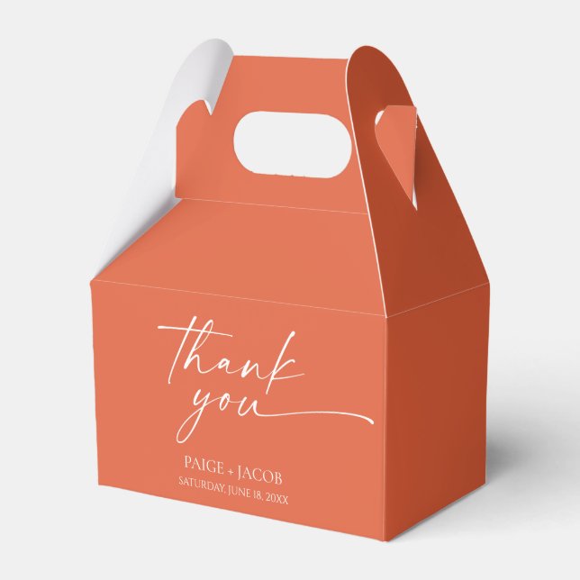 Modern Minimalist Elegant Verona Sunset Wedding Favor Box (Front Side)
