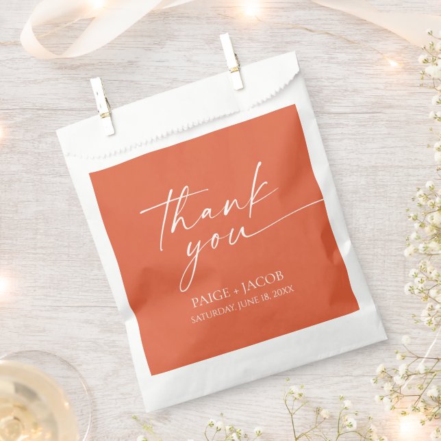 Modern Minimalist Elegant Verona Sunset Wedding Favour Bag (Clipped)