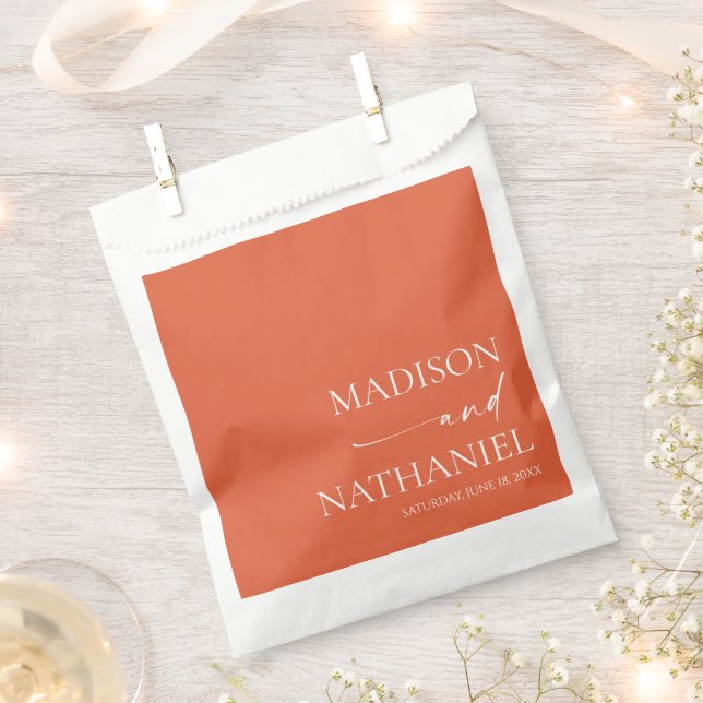 Modern Minimalist Elegant Verona Sunset Wedding Favour Bag (Clipped)