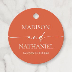 Modern Minimalist Elegant Verona Sunset Wedding Favour Tags