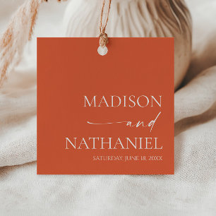 Modern Minimalist Elegant Verona Sunset Wedding Favour Tags
