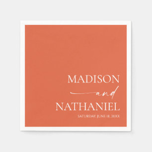 Modern Minimalist Elegant Verona Sunset Wedding Napkin