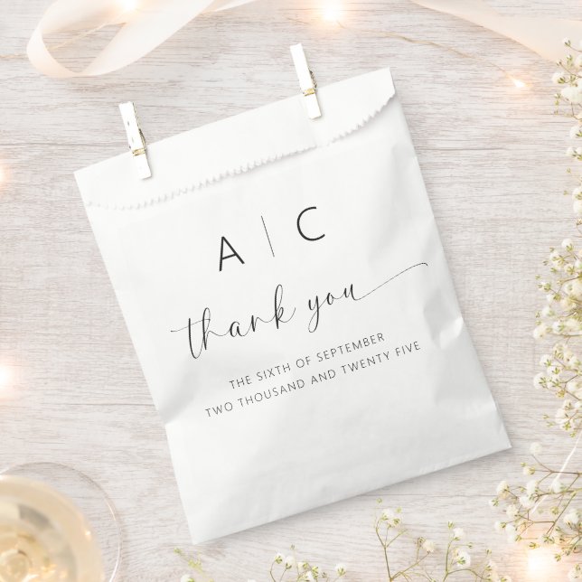 Modern Minimalist Elegant Wedding Favour Bag (Clipped)