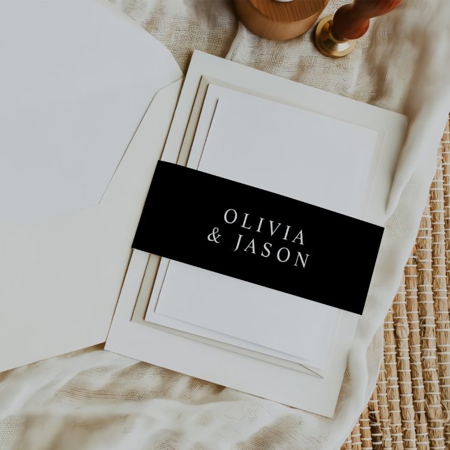 Modern Minimalist Elegant Wedding Invitation Belly Band (Creator Uploaded)