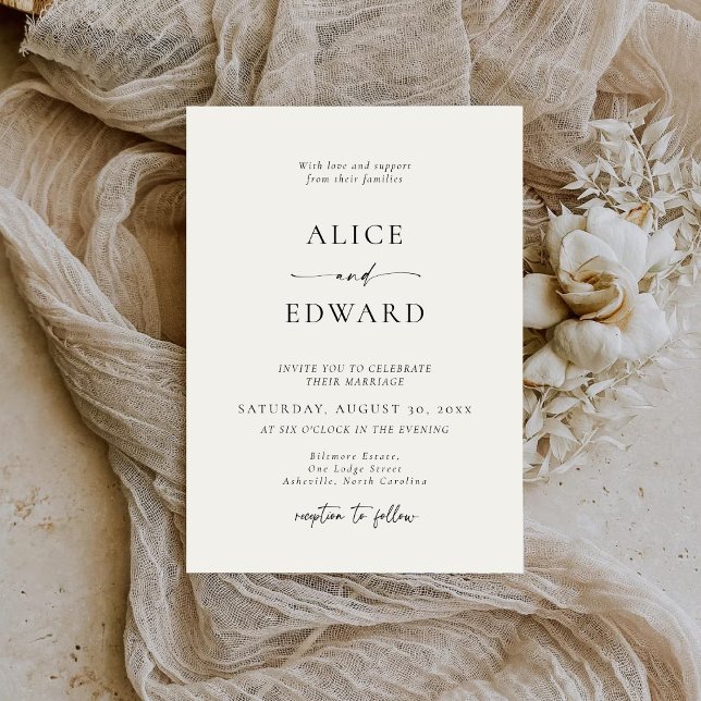 Modern Minimalist Elegant Wedding Invitations (Creator Uploaded)