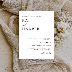 Modern Minimalist Elegant Wedding Invitations