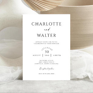 Modern Minimalist Elegant Wedding Invitations