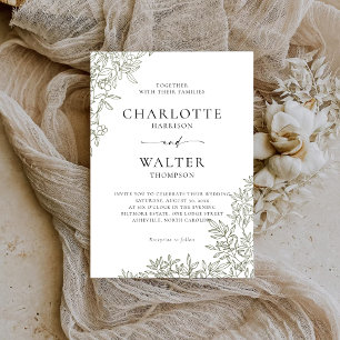 Modern Minimalist Elegant Wedding Invitations